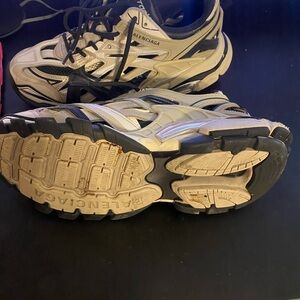 Balenciaga Black and Cream Athletic Shoes